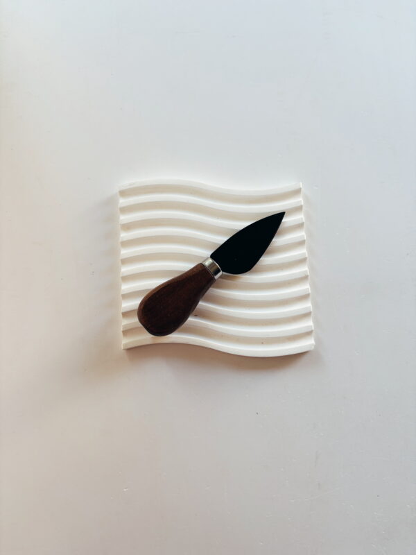 Homeware - Dark Wood Cheese Knife (Black Blade) (Sharp Point)