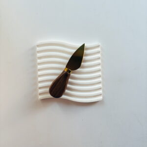 Homeware - Dark Wood Cheese Knife (Gold Blade) (Sharp Point)