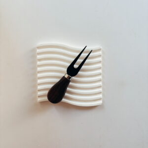 Homeware - Dark Wood Cheese Knife (black Blade)(Fork)