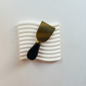 Homeware - Dark wood Cheese Knife (Gold blade) (Broad Short)