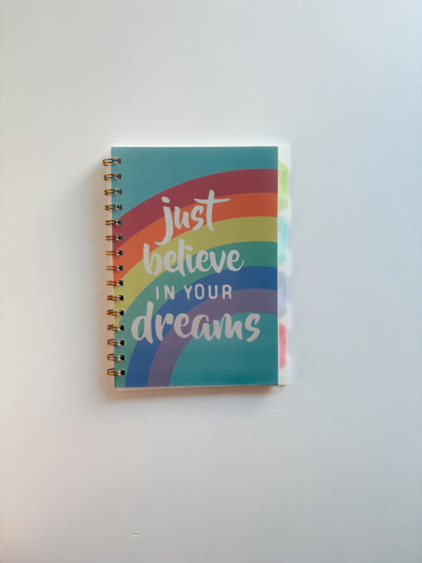 🌸Stationery -Spiral Notebook (Just Believe In Your Dreams) - A5 (Lined)