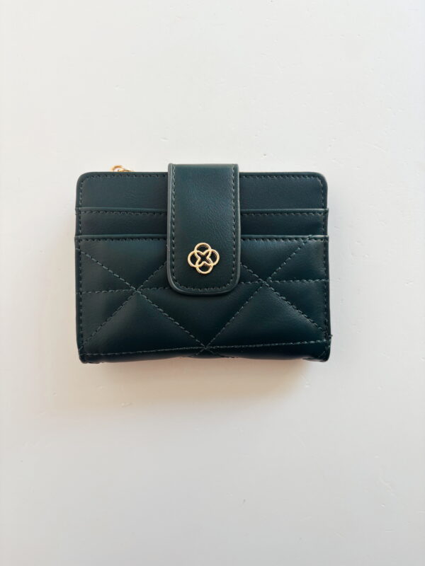 🌸Card Holder Wallet - Small Green diamond pattern