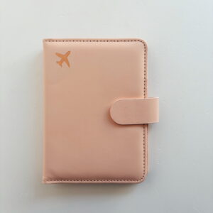 🌸Card & Passport Case with clip - Blush Pink Airplane