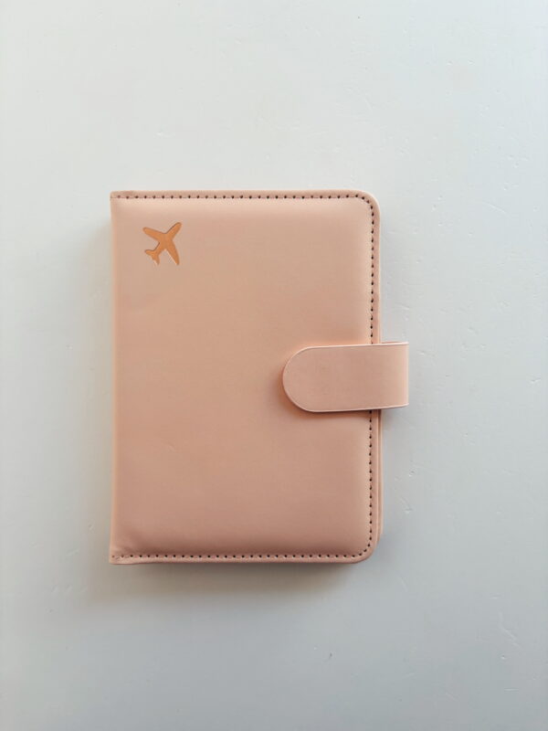 🌸Card & Passport Case with clip - Blush Pink Airplane