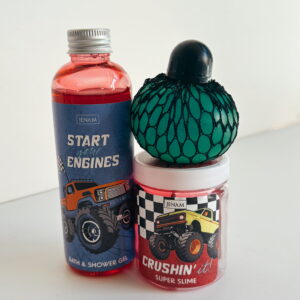 🌸Big Wheels Extreme Adventure - 200ml Bath & Shower Gel, Squishy Toy & Slime