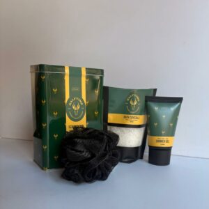 🌸Body Product - Half Time Scrum Down - 150ml Bath & Shower Gel, Bath Crystals & 30g Mesh Sponge