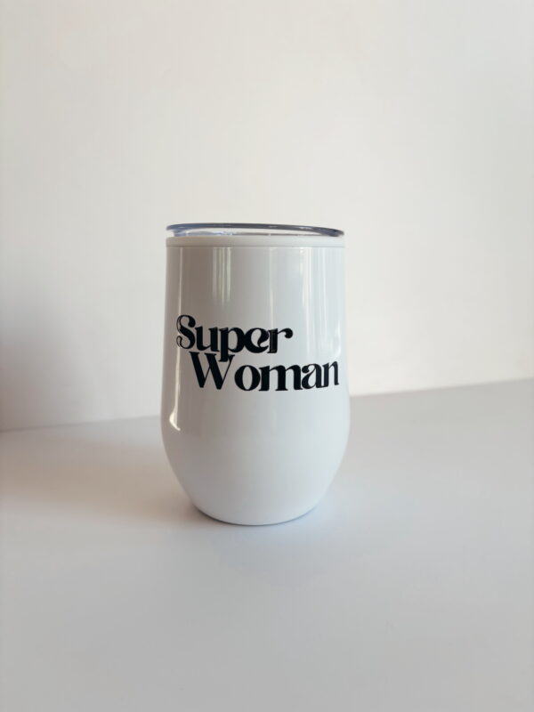 🌸Coffee & Wine Tumbler - Superwoman (White)