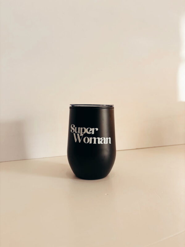 🌸Coffee & Wine Tumbler - Superwoman (Black)