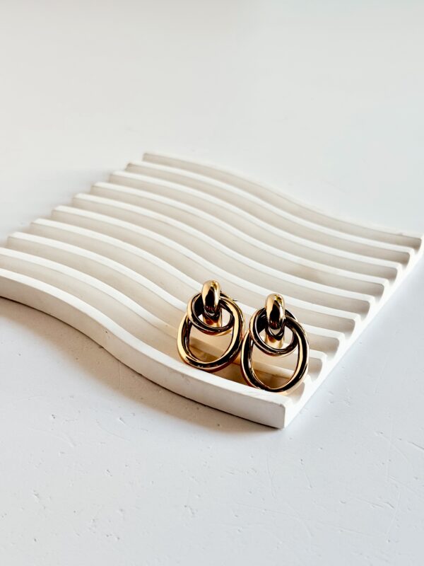 JEWELLERY - Gold Double Oval hoop Earrings