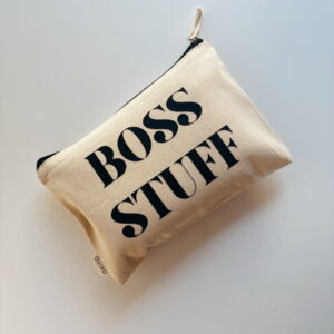 🌸 Cosmetic Bag - Boss stuff(Cream)