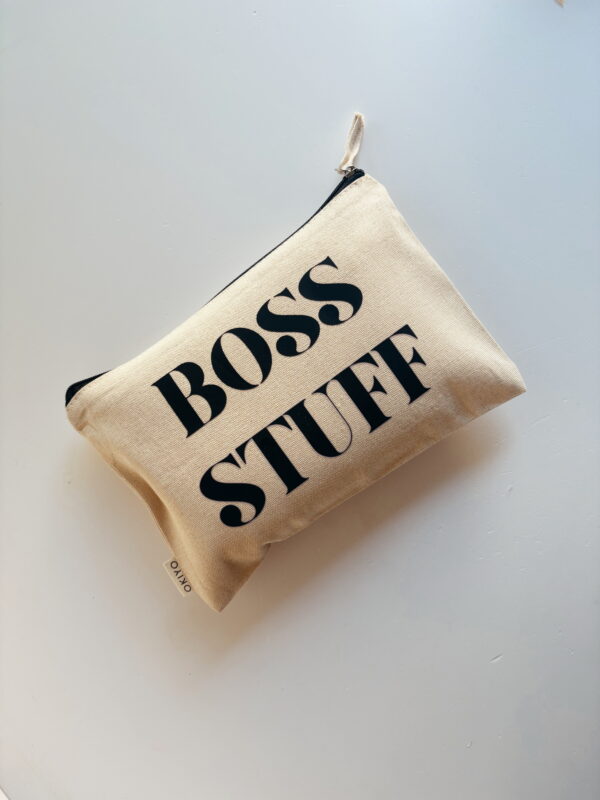 🌸🫶🏼Cosmetic Bag - Boss stuff(Cream) - Image 2