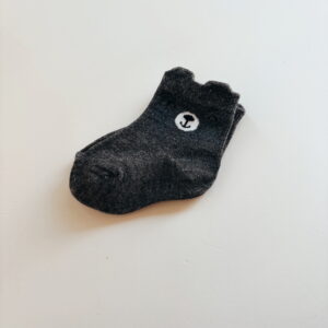 🌸Baby Socks - Dark Grey Bear
