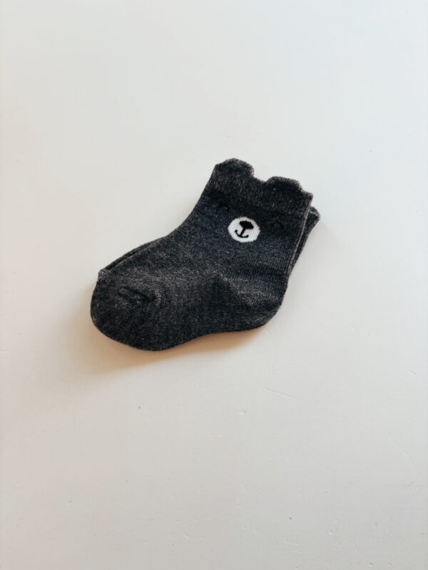 🌸Baby Socks - Dark Grey Bear