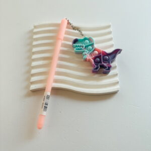 🌸Stationery -Fine Tip Pens With Detachable Pop it Toy - Pink- 17cm