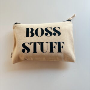 🌸 Cosmetic Bag - Boss stuff(Cream)