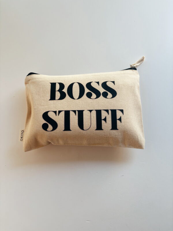 🌸🫶🏼Cosmetic Bag - Boss stuff(Cream)