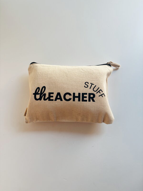 🌸🫶🏼Cosmetic Bag - THeacher stuff(Cream)