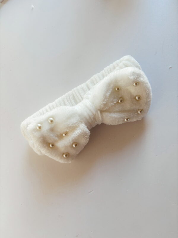 Makeup Headband - White Pearl