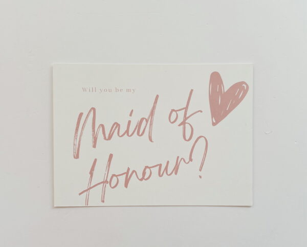 🌸Maid of Honour pink heart - Post Card
