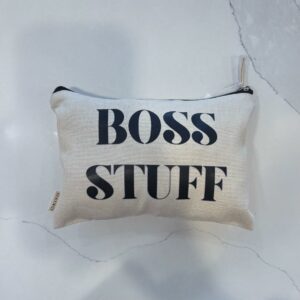 🌸 Cosmetic Bag - Boss stuff(Cream)