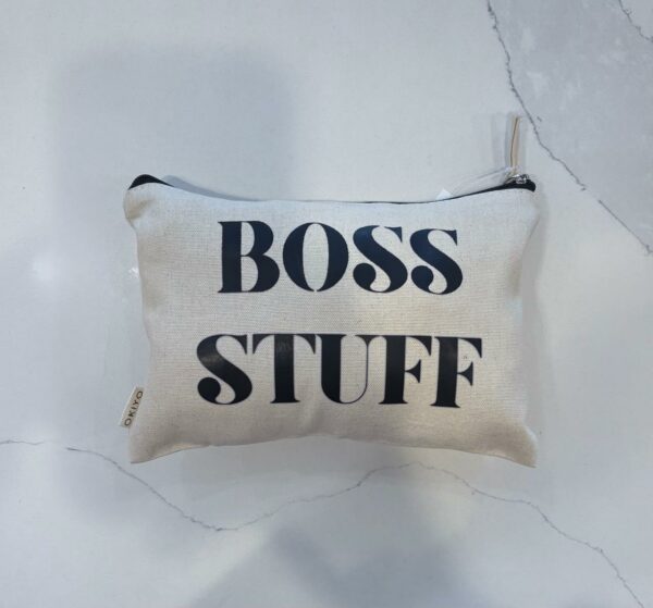 🌸 Cosmetic Bag - Boss stuff(Cream)