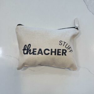 🌸 Cosmetic Bag - THeacher stuff(Cream)