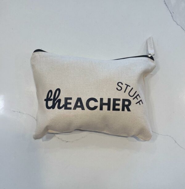 🌸 Cosmetic Bag - THeacher stuff(Cream)