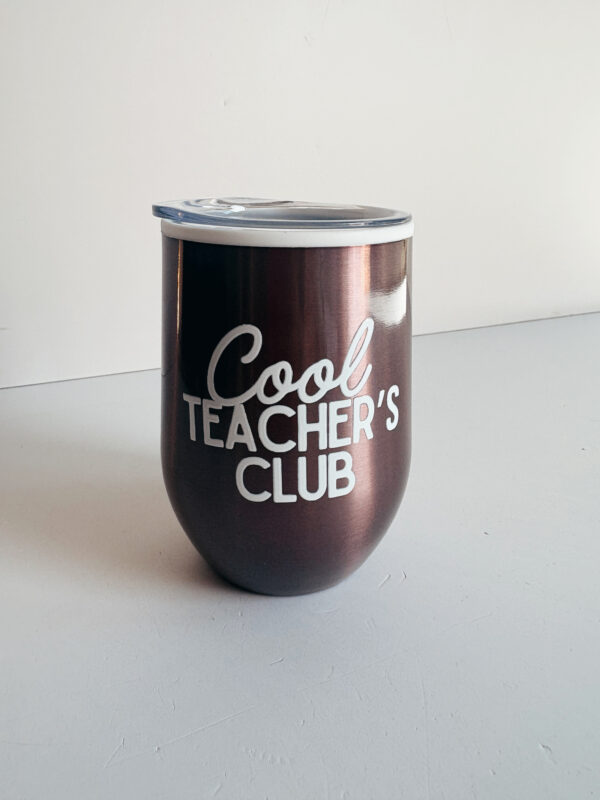 📔Coffee & Wine Tumbler - Cool Teacher's Club (Purple)
