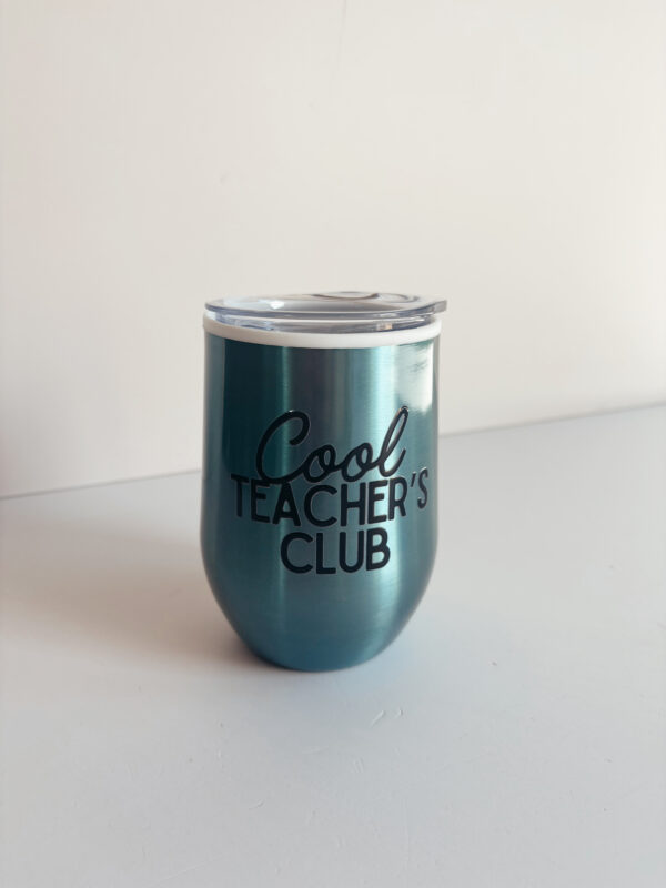 📔Coffee & Wine Tumbler - Cool Teacher's Club (Blue)