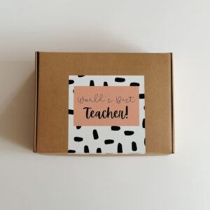 📔Large Brown Gift Box - World's Best Teacher (24 x 32 x 8,5cm)
