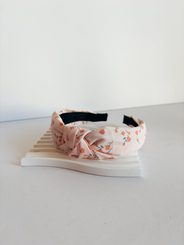 Alice Band - With Knot - With Pink Flowers
