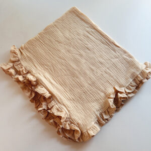 Baby Receiving Blanket - Ruffled Cream