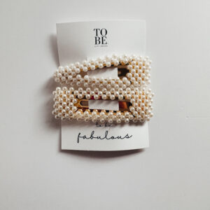 Hair Clip Set of 2 - Pearl & Rectangle