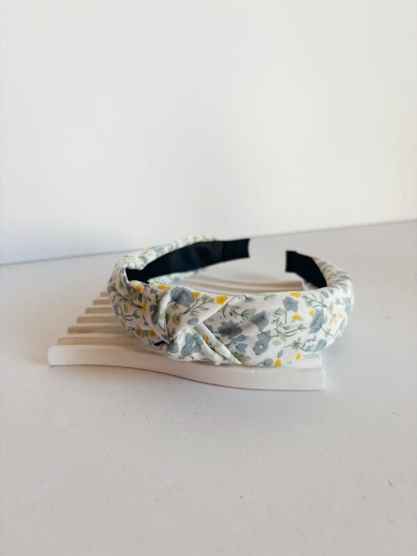 Alice Band - With Knot - With Blue Flowers