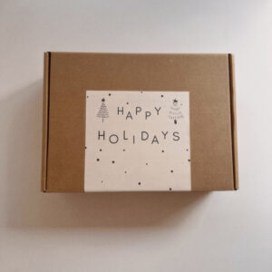 Large Brown Gift Box - Happy Holidays (24 x 32 x 8,5cm)