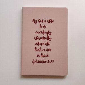 Stationery - Journal A5 - My God is able to do above all.. Eph 3:20 (Lilac)