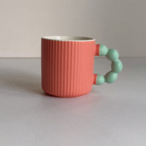🎅🏻 Mug - Coral with Turquoise Handle
