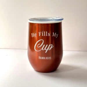🎅🏻 Coffee & Wine Tumbler - He Fills My Cup (Orange)