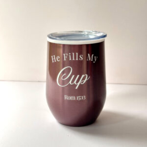🎅🏻 Coffee & Wine Tumbler - He Fills My Cup (Pink)