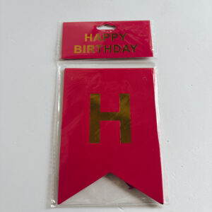 Stationery - Happy Birthday Banner (Pink)