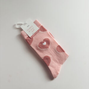 💝 Socks - Pink with White Hearts