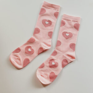 💝 Socks - Pink with White Hearts