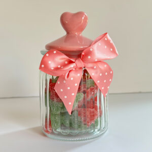 💝 Sweet Treats - Glass Heart Jar wit Jelly Sweets