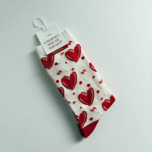 💝 Socks - White with Red Hearts