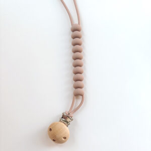 Baby Dummy Clip - Silicone Hearts (Dust Pink)