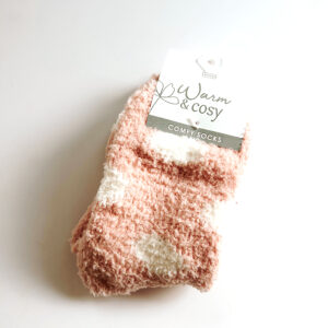 🐇Easter - Fluffy Polkadot Pink and White Socks