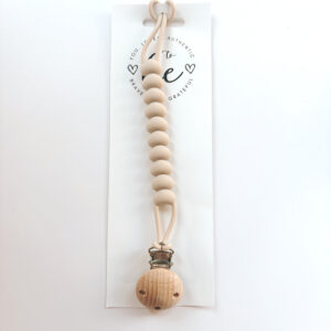 Baby Dummy Clip - Silicone Beige