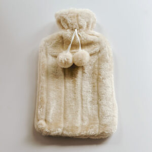 💐 Warm Water Bottle (Cream Pom Poms)