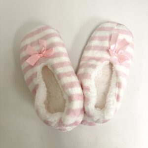 💐Slippers - Pink And White Stripes